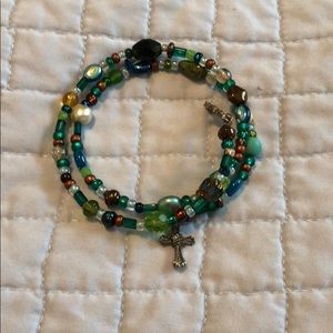 Blue cross wrap bracelet